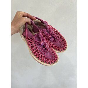 Keen Sandals Womens 8 Uneek Waterproof Hiking Pink Lace Up Comfort Shoes Summer